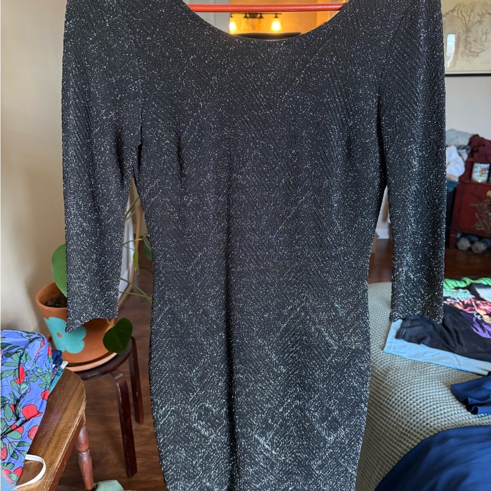 Sparkly Black Bodycon Dress